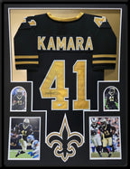 Framed New Orleans Saints Alvin Kamara Autographed Signed Jersey Beckett Holo