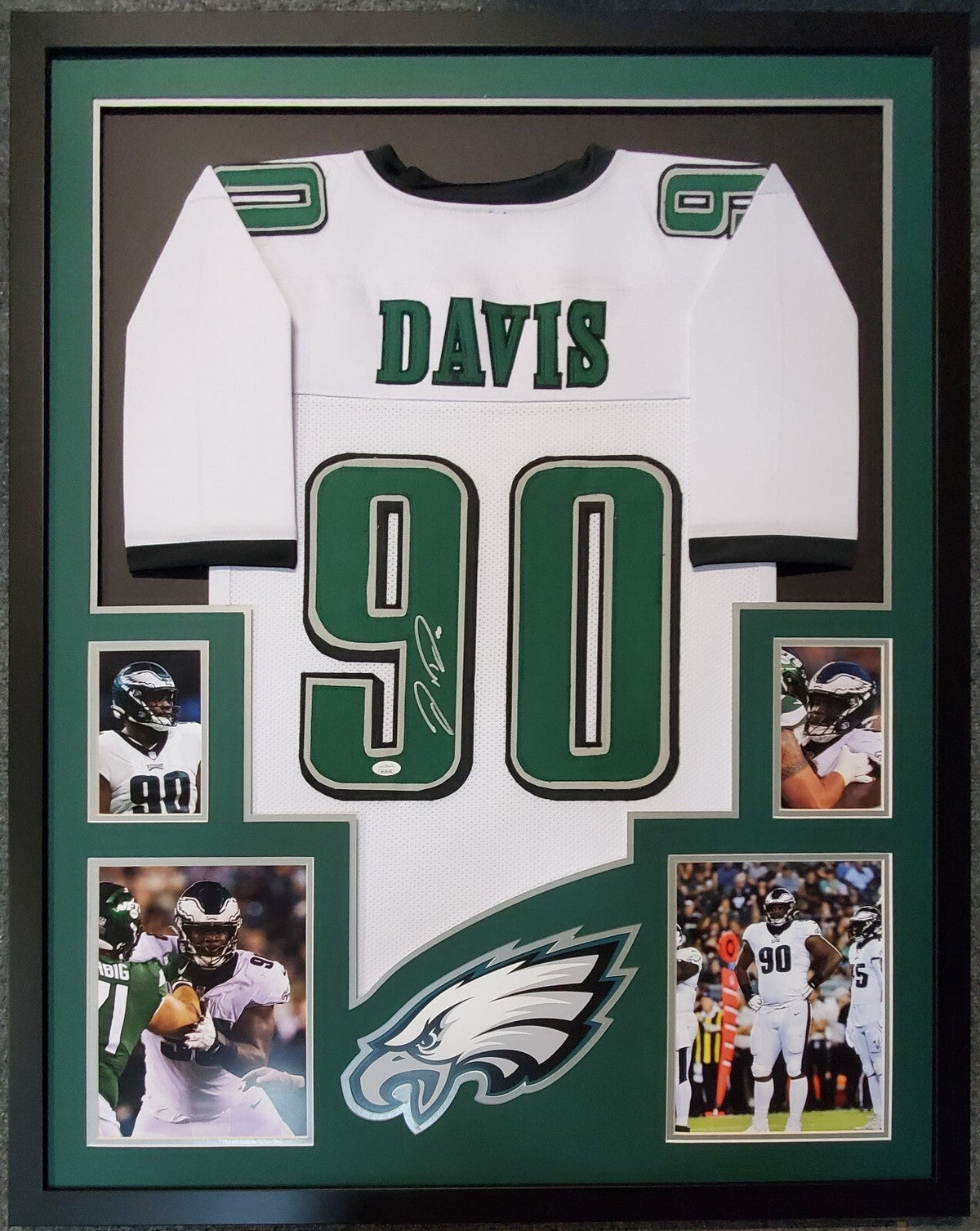 Framed Philadelphia Eagles Jordan Davis Autographed Signed Jersey Jsa Coa