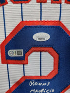 Framed New York Mets Ronny Mauricio Autographed Signed Jersey Jsa Coa