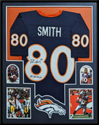 Framed Denver Broncos Rod Smith Autographed Signed Inscribed Jersey Jsa Coa
