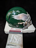 Philadelphia Eagles Bryce Huff Autographed Signed Throwback Mini Helmet Jsa Coa