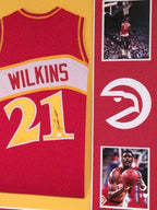 Framed Signed Autographed Dominique Wilkins Atlanta Hawks Jersey Jsa Coa
