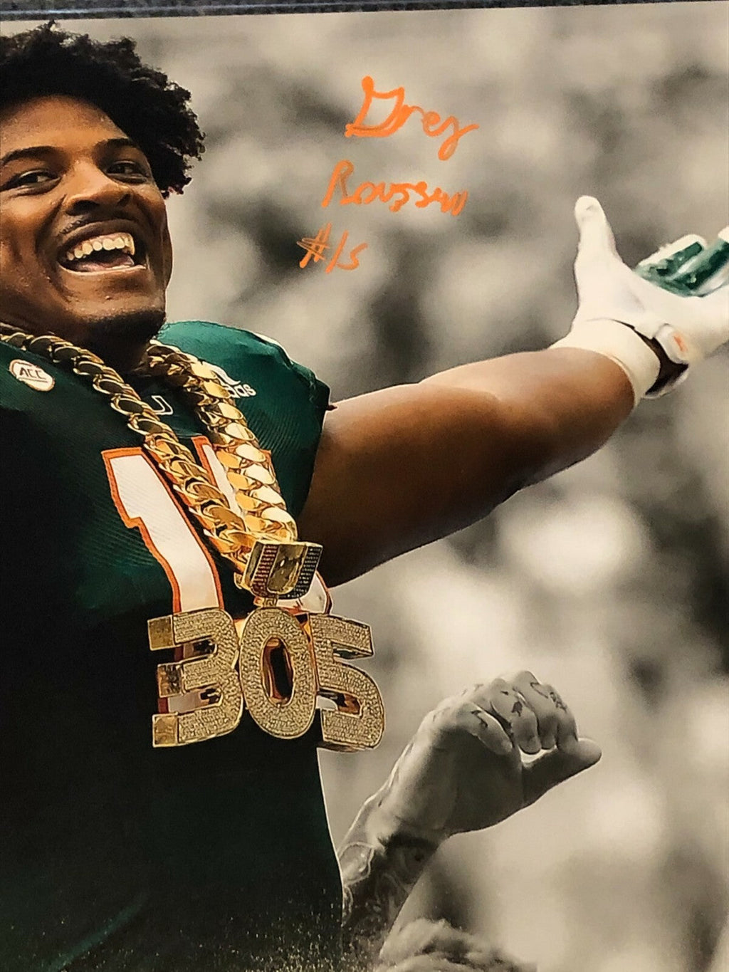 Miami Hurricanes Greg Rousseau Autographed Signed 16X20 Photo Jsa  Coa