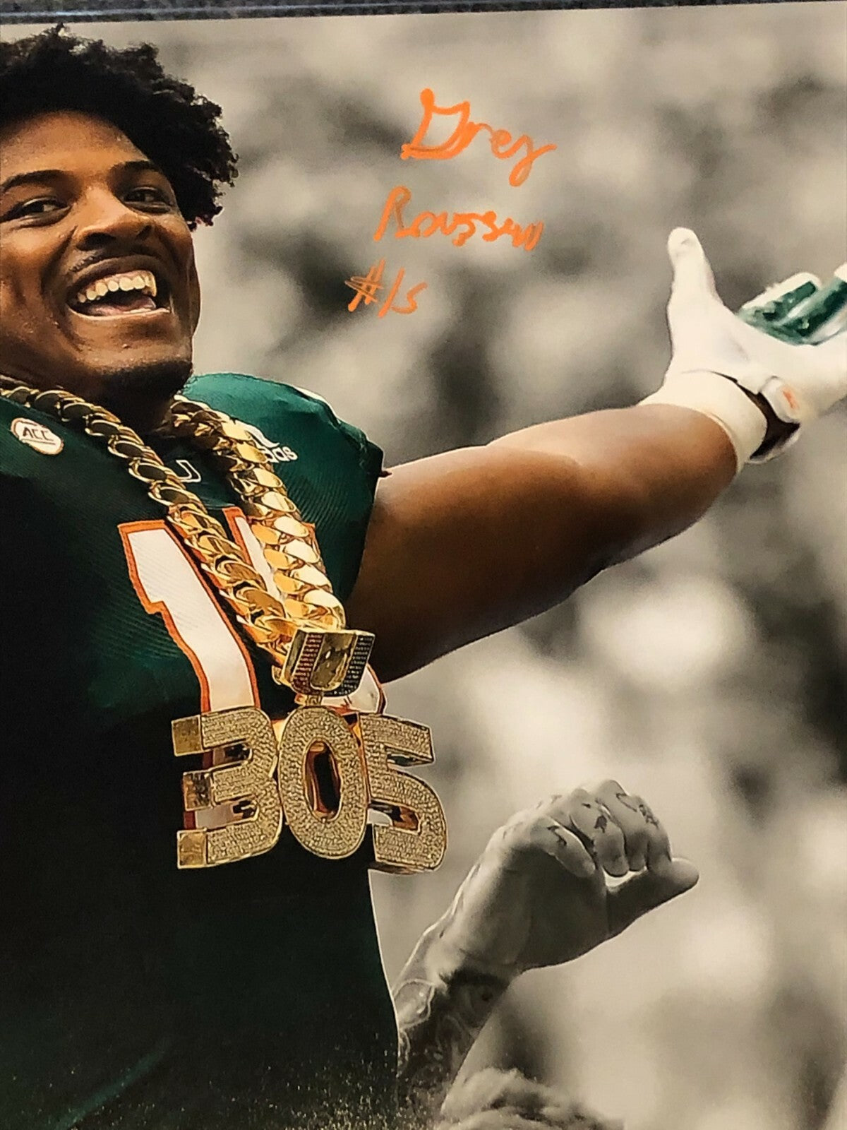 Miami Hurricanes Greg Rousseau Autographed Signed 16X20 Photo Jsa  Coa