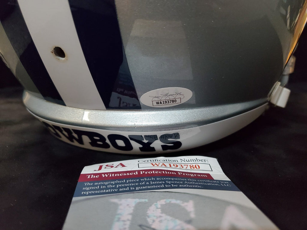 Dallas Cowboys Jim Jeffcoat Signed Insc Full Size Speed Replica Helmet Jsa Coa