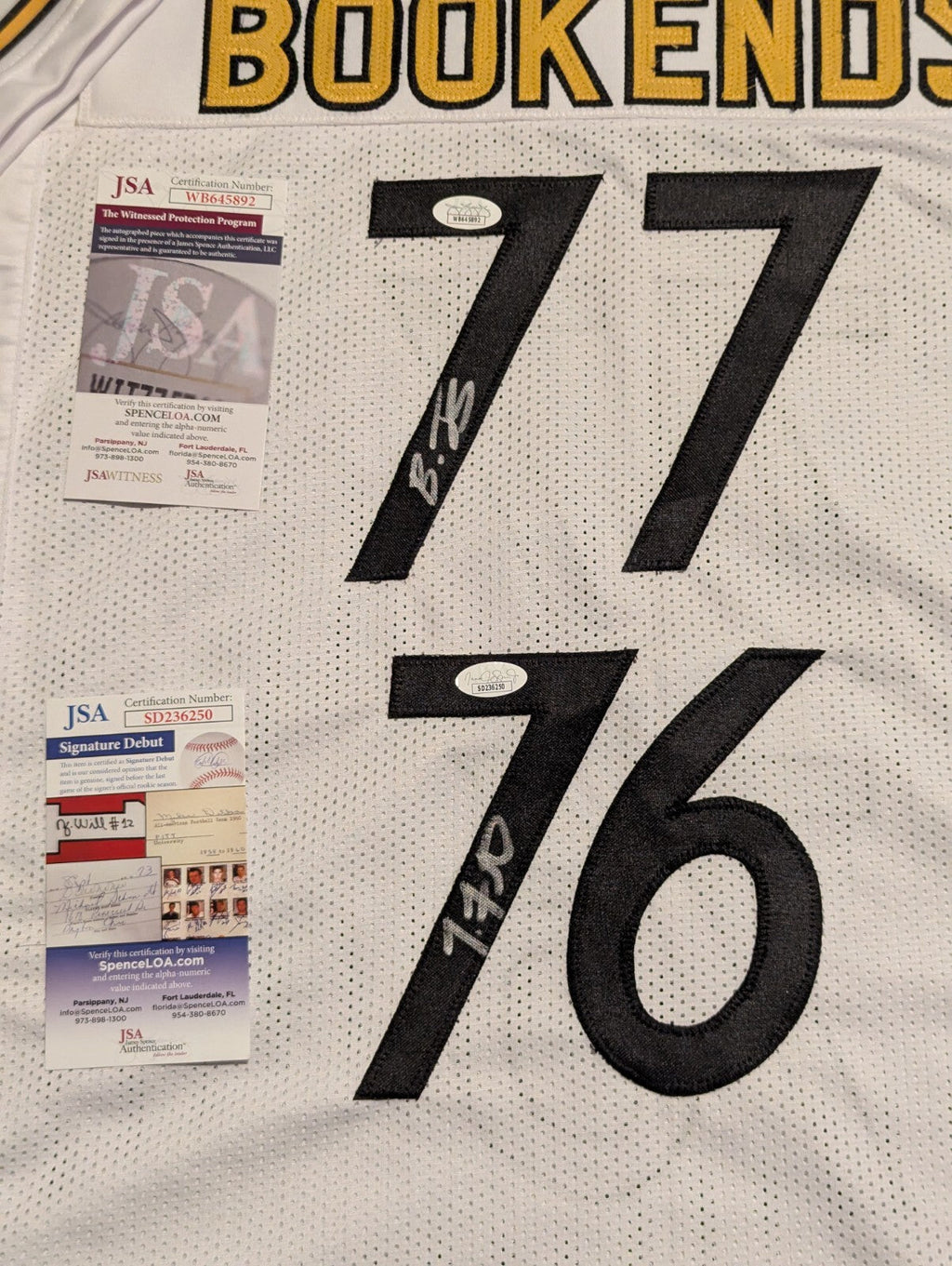 Pittsburgh Steelers Broderick Jones & Troy Fautanu 2X Autographed Jersey Jsa Coa