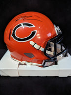 Chicago Bears Roschon Johnson Autographed Alt Orange Mini Helmet Beckett Holo