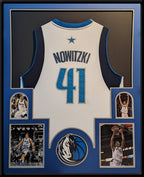 Framed Dallas Mavericks Dirk Nowitzki Jersey With Autographed 8X10 Photo Beckett