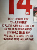 Cincinnati Reds Pete Rose Autographed Signed Custom Stat Jersey Jsa Coa