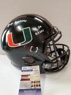 Greg Rousseau Signed Inscribed Miami Hurricanes Full Size Replica Helmet Jsa Coa