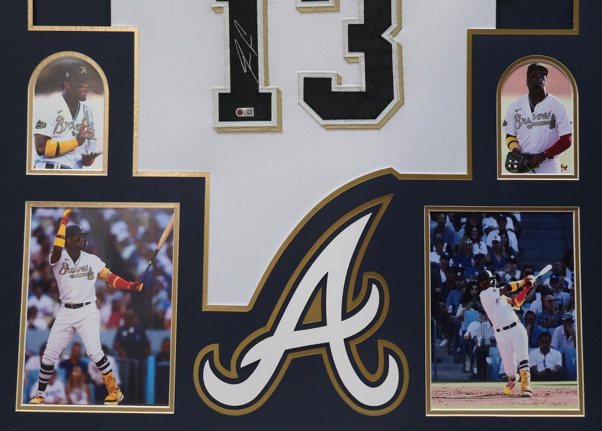 Framed Atlanta Braves Ronald Acuna Jr Autographed Jersey Acuna Hologram