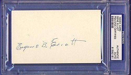 GENE ELLIOT Yankees Signed 3x5 Index Card PSA/DNA 132814