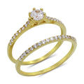CZ 4mm Elegant Sterling Silver Gold Plated Crossover Halo Engagement Ring
