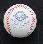 Hensley Bam Bam Meulens Signed/Auto Yankees 100th OML Baseball JSA Inscr  186949