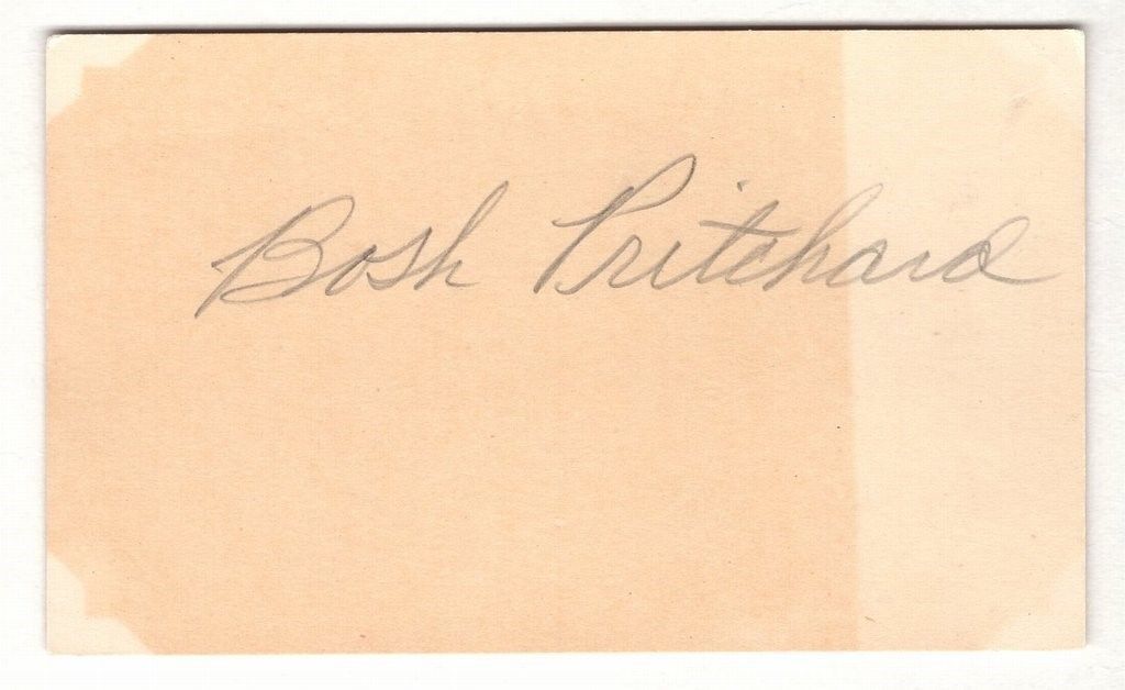 Bosh Pritchard Signed/Autographed 3x5 Vintage Index Card Eagles/Giants 129874