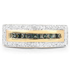 1.08 Carat Genuine Green Sapphire .925 Sterling Silver Ring