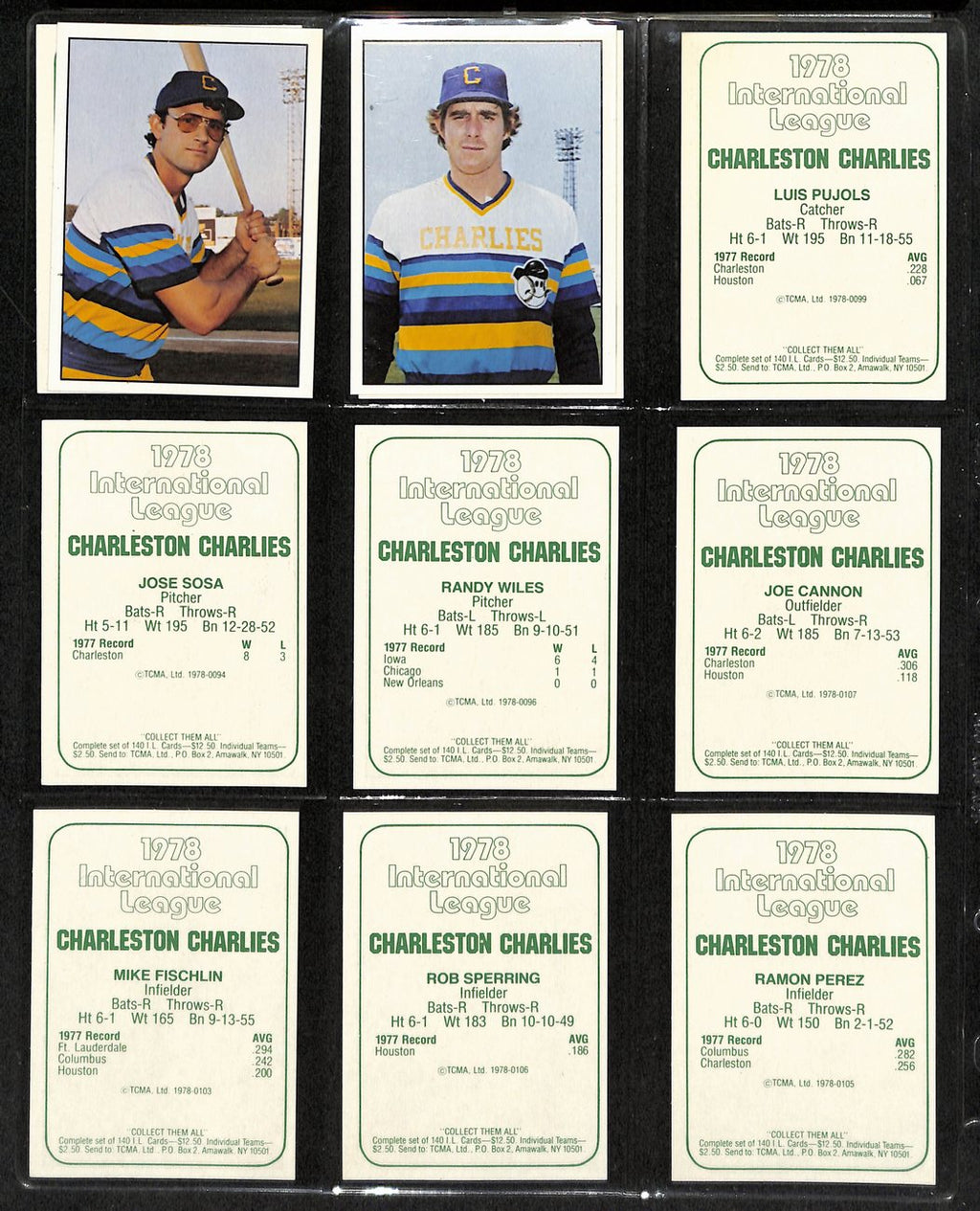1978 TCMA Baseball Charleston Charlies Complete Team Set (20/20) Cards 189383