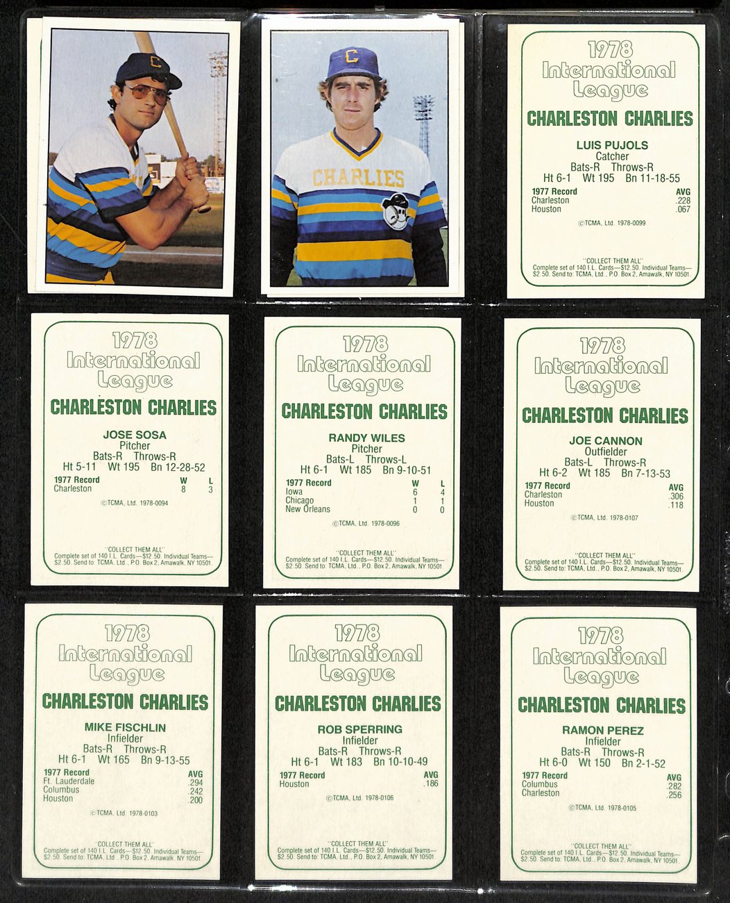 1978 TCMA Baseball Charleston Charlies Complete Team Set (20/20) Cards 189383