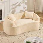 Curved 2 Person Compress Sofa With Armrests