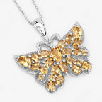 3.89 Carat Genuine Citrine .925 Sterling Silver Pendant