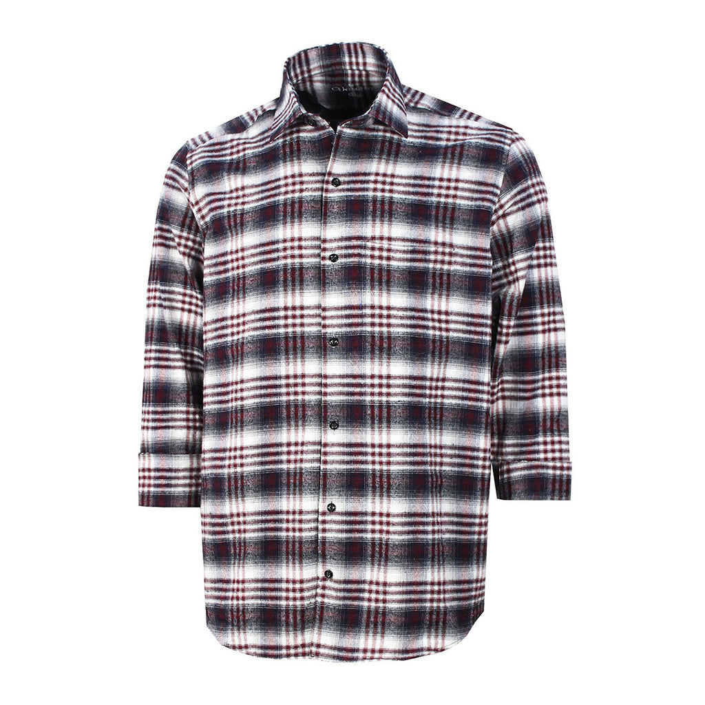 Sean Long Sleeve Checked Pocket Shirt // Burgundy + Black