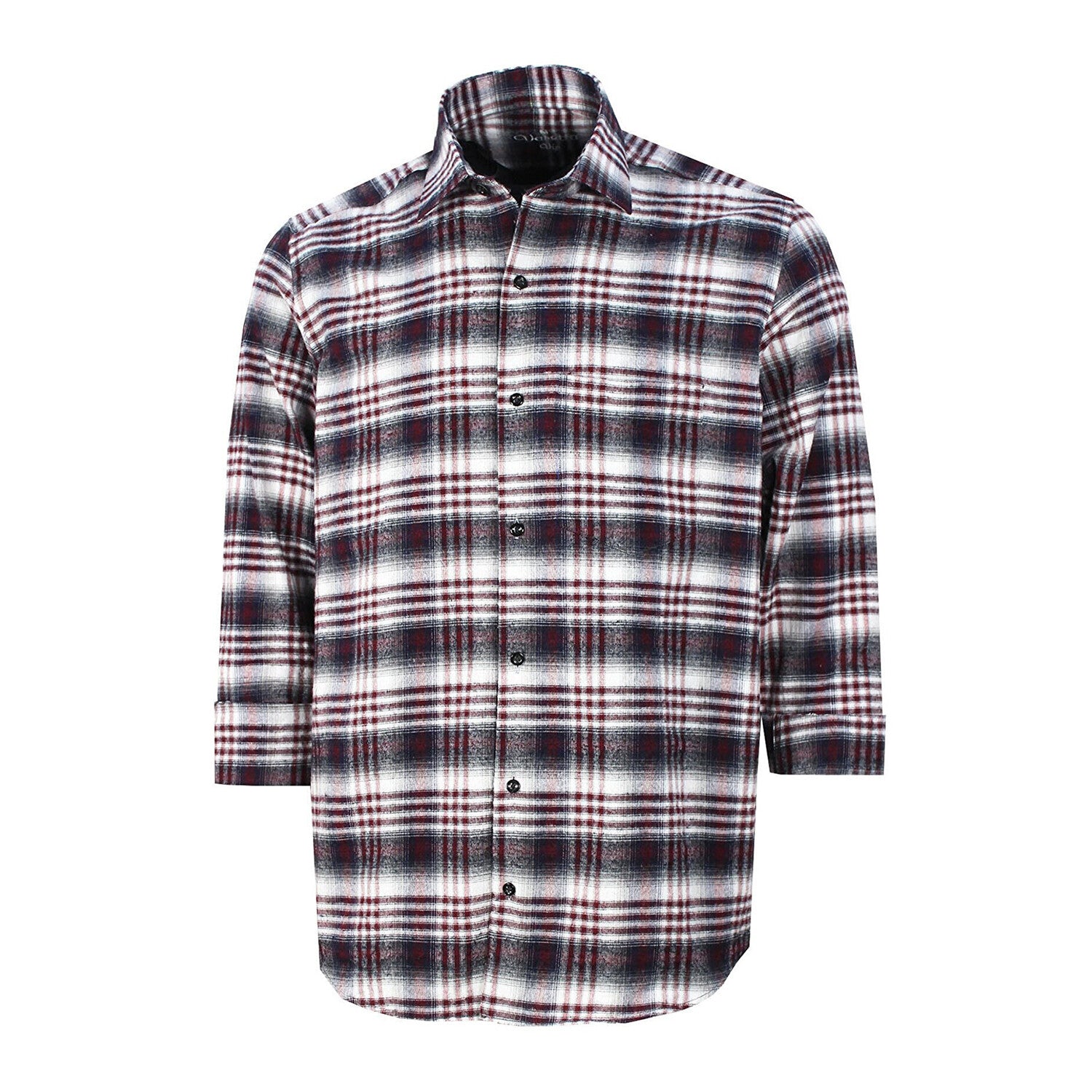 Sean Long Sleeve Checked Pocket Shirt // Burgundy + Black