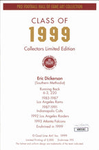 Eric Dickerson HOF Rams Signed/Inscribed Goal Line Art GLAC Postcard JSA 167067