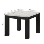 Modern 3 Piece Living Room Table Set With Faux Marble Top - Black / White