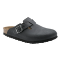 Birkenstock Boston Unisex Clogs — Black Nubuck Leather