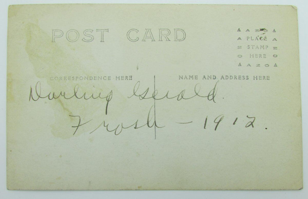 Vintage Postcard (1917?) with 2 pictures of a football player in uniform 140021