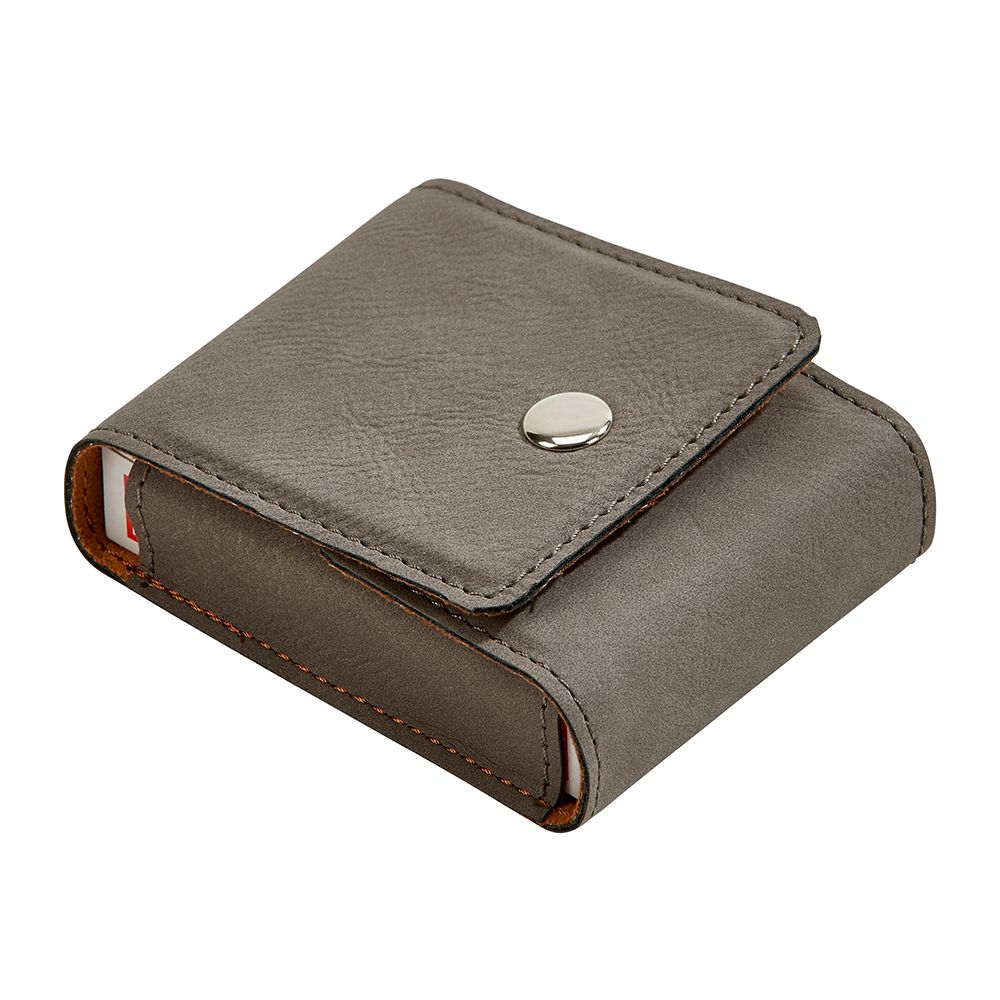 Leatherette Playing Cards Case, Grey 3.75"