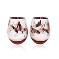 Pink Butterfly Stemless Wine Glasses