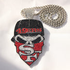 Newest Sports Team Logo Bandit Skull  Pendant Necklace – Iced Out Hip Hop Jewelry for True Fans