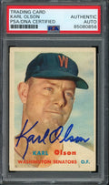 Karl Olson Signed 1957 Topps Card #153 New York Giants PSA/DNA 184145