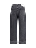 Jeans Cuffed Taper Wide Arcane Black Denim