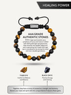 Tiger Eye & Black Onyx Beaded Bracelet - Tulum