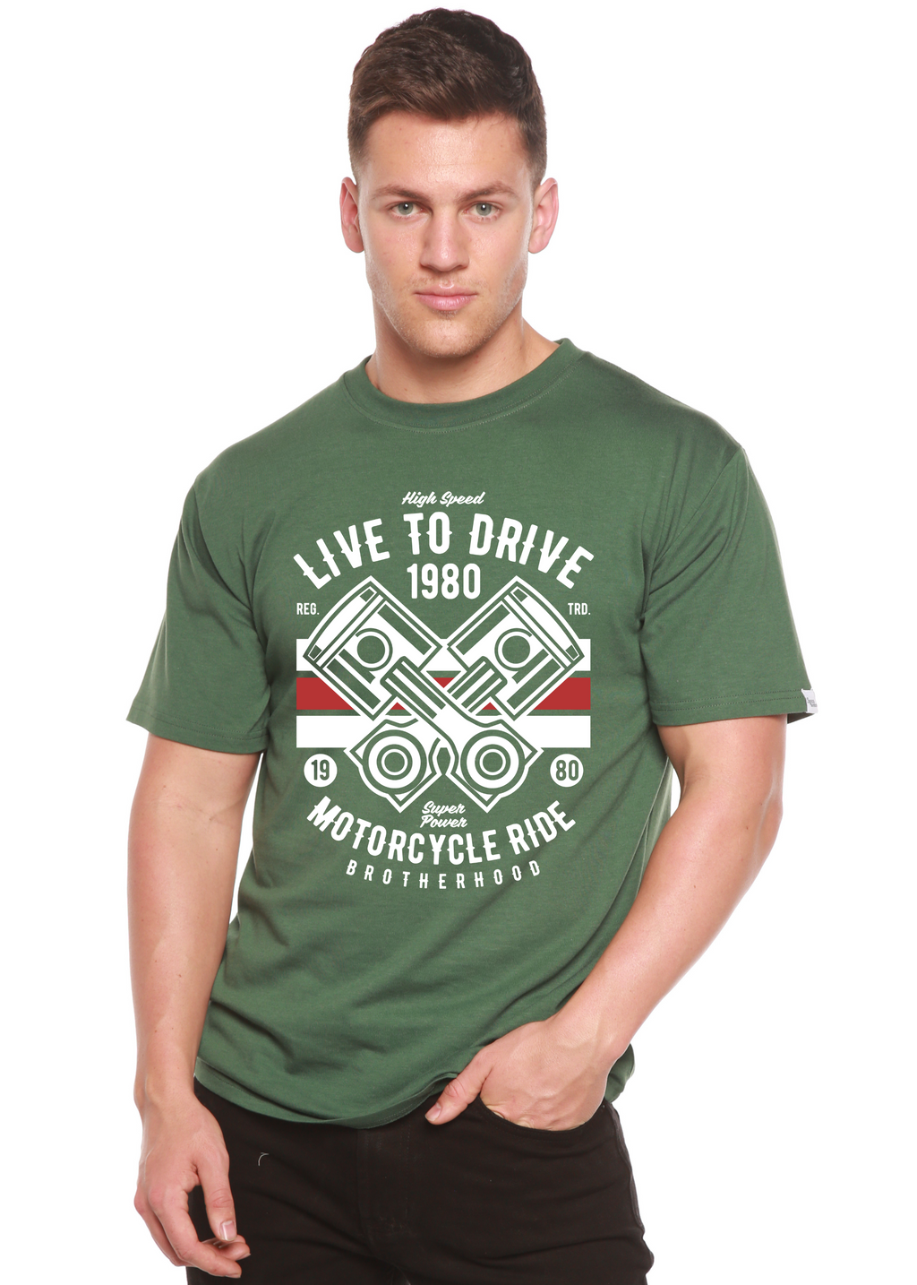 Live To Ride 1980 Men's Bamboo Viscose/Organic Cotton Short Sleeve Graphic T-Shirt