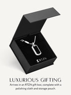 Black Onyx Dog Tag Pendant Necklace