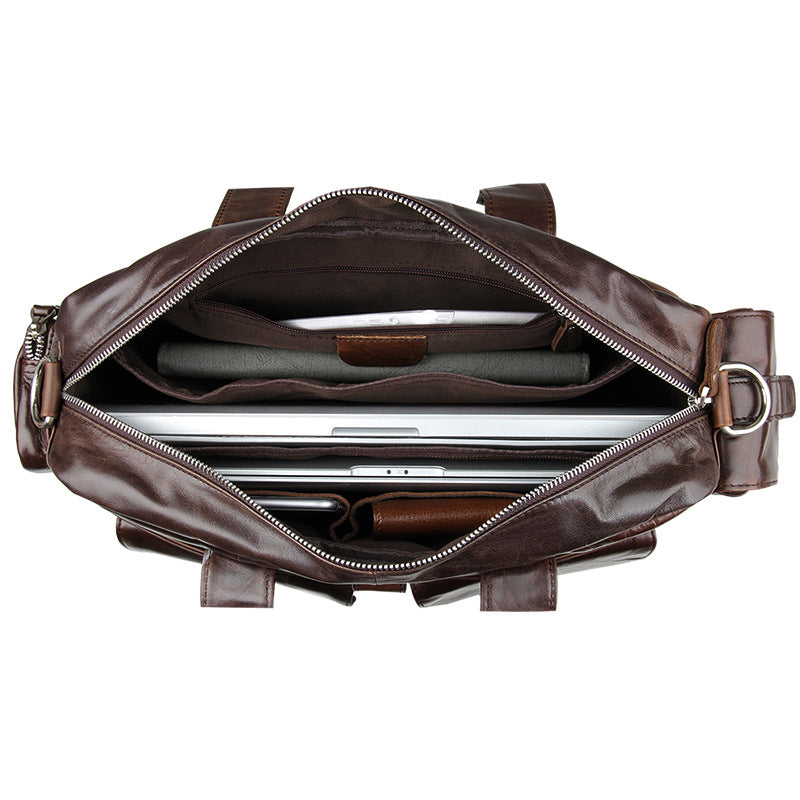 Flash Sale Vintage Leather Messenger Bag Mens Leather Briefcase