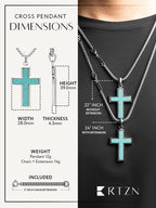 Turquoise Cross Pendant Necklace