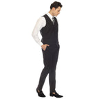 Men's Black Vest - Solo Adjustable Suit Vest & Waistcoat for Wedding, Groomsmen & Prom, Sizes 36-52 | Ferrecci