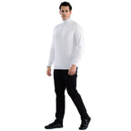 Mens White Pullover Turtleneck Sweater
