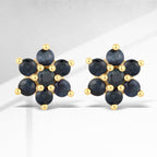0.84 Carat Genuine Blue Sapphire 10K Yellow Gold Earrings