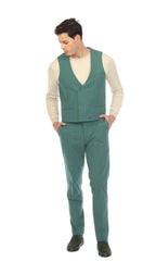Men's Hunter Green Double Breasted Seersucker Vest – Grant