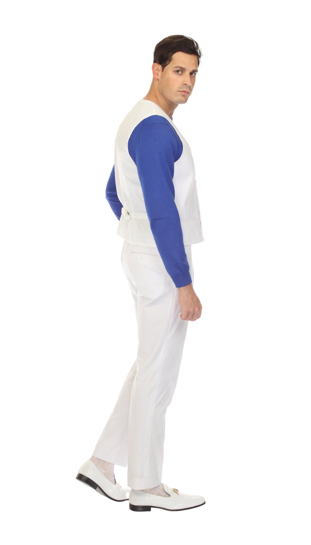 Men's White Double Breasted Seersucker Vest – Grant