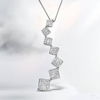 10K White Gold 1 cttw Diamond Snake Curved Pendant Necklace (H-I, I1-I2)