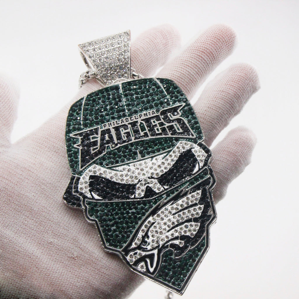 Newest Sports Team Logo Bandit Skull  Pendant Necklace – Iced Out Hip Hop Jewelry for True Fans