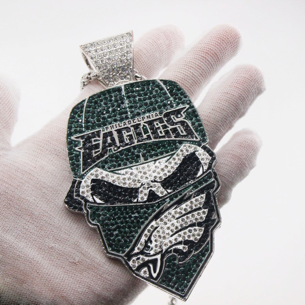 Newest Sports Team Logo Bandit Skull  Pendant Necklace – Iced Out Hip Hop Jewelry for True Fans