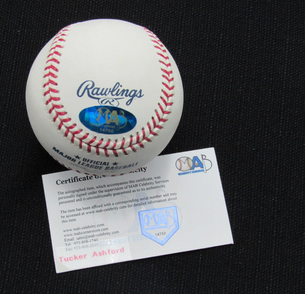 Tucker Ashford Signed/Auto Yankees 100th OML Baseball MAB 187063