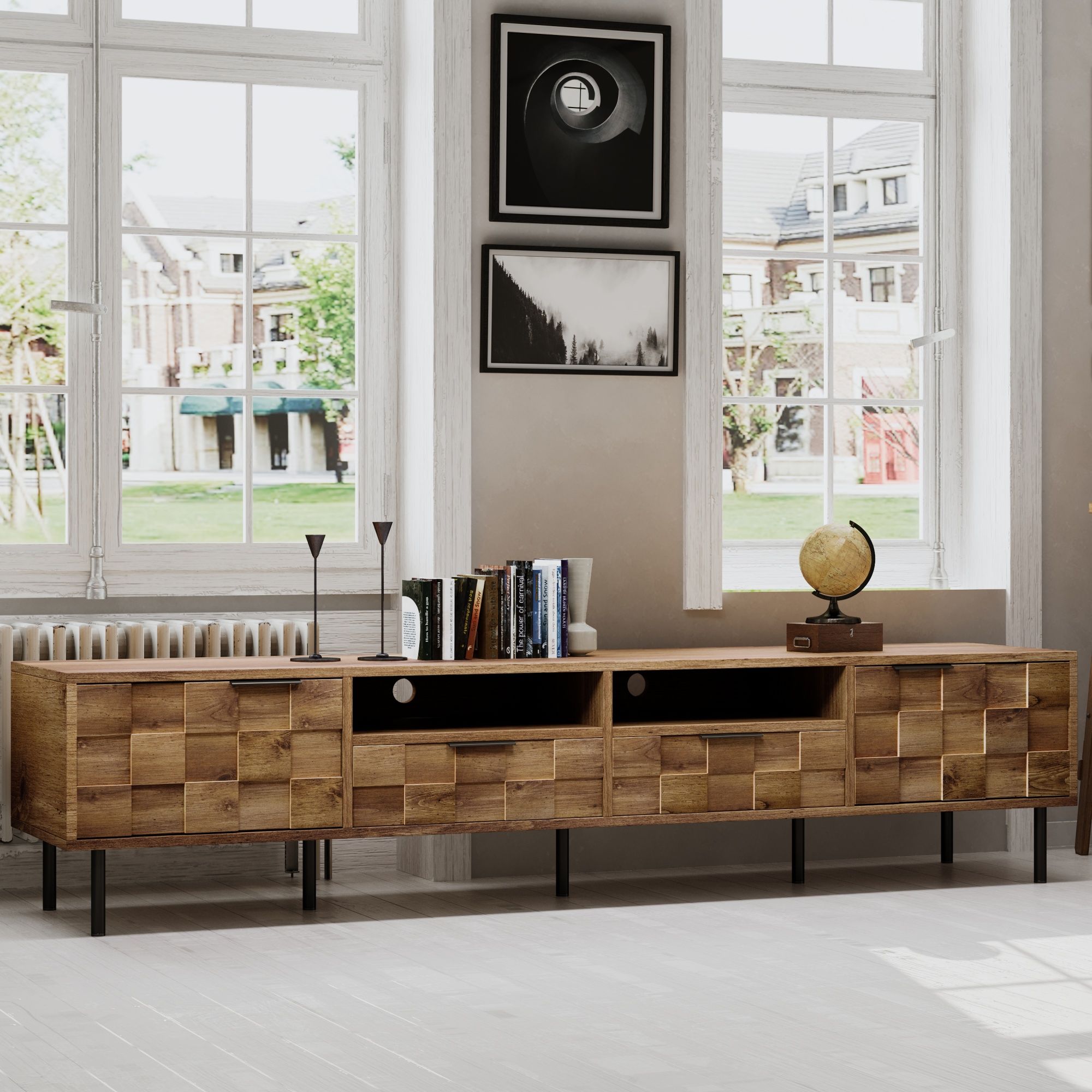 TV Stand With 2 Drawers, Storage Cabinet